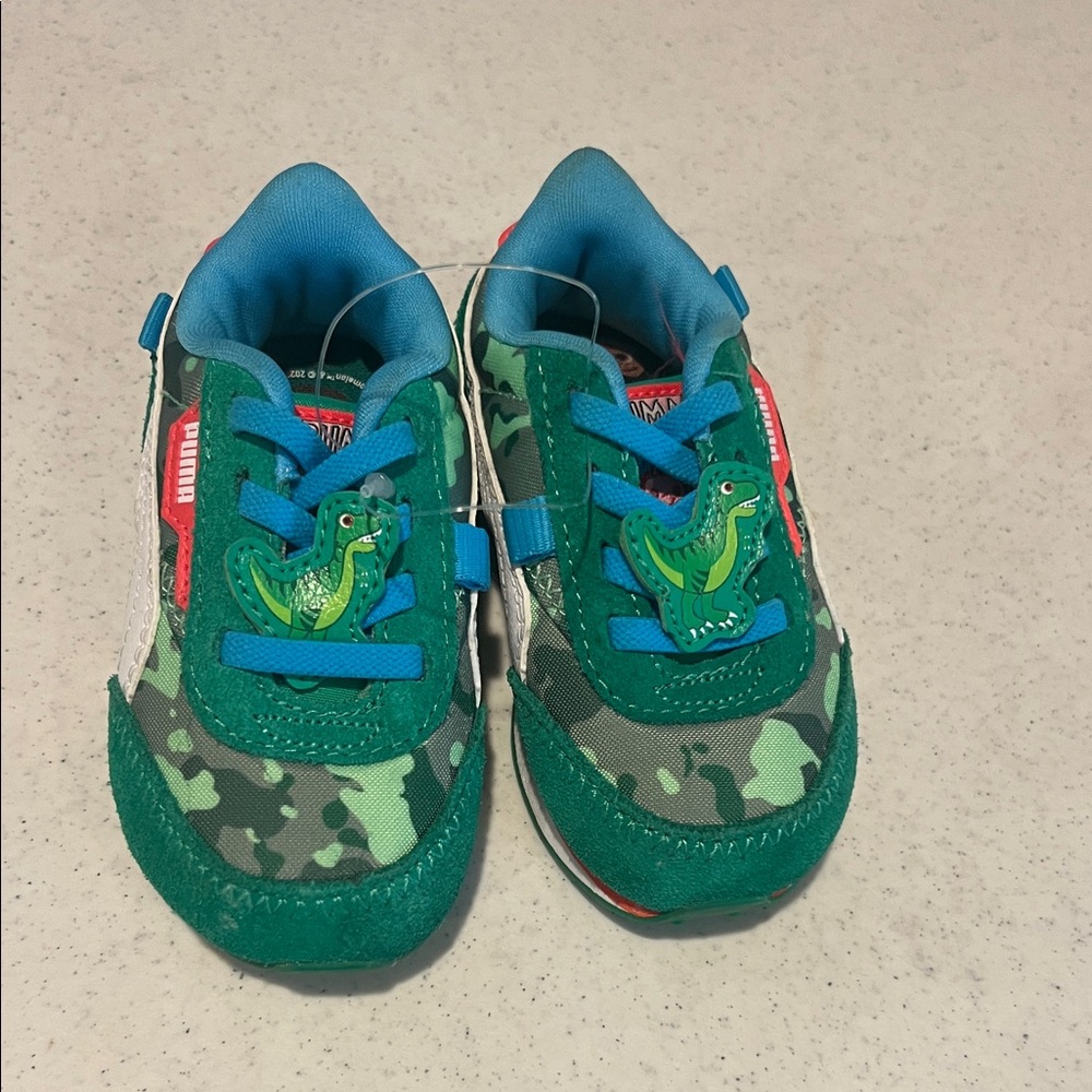 Puma Kids Green Dino Sneakers
